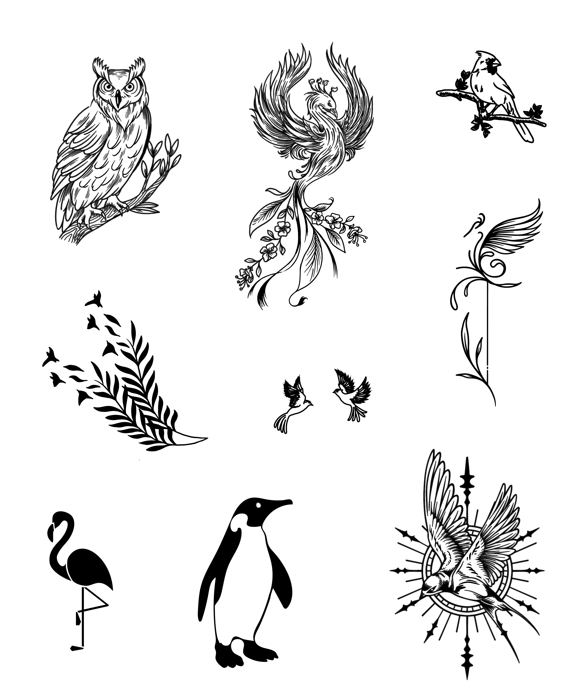 Avian Symphony - Semi-Permanent Tattoo By Easy.ink™ - The Revolutionary ...