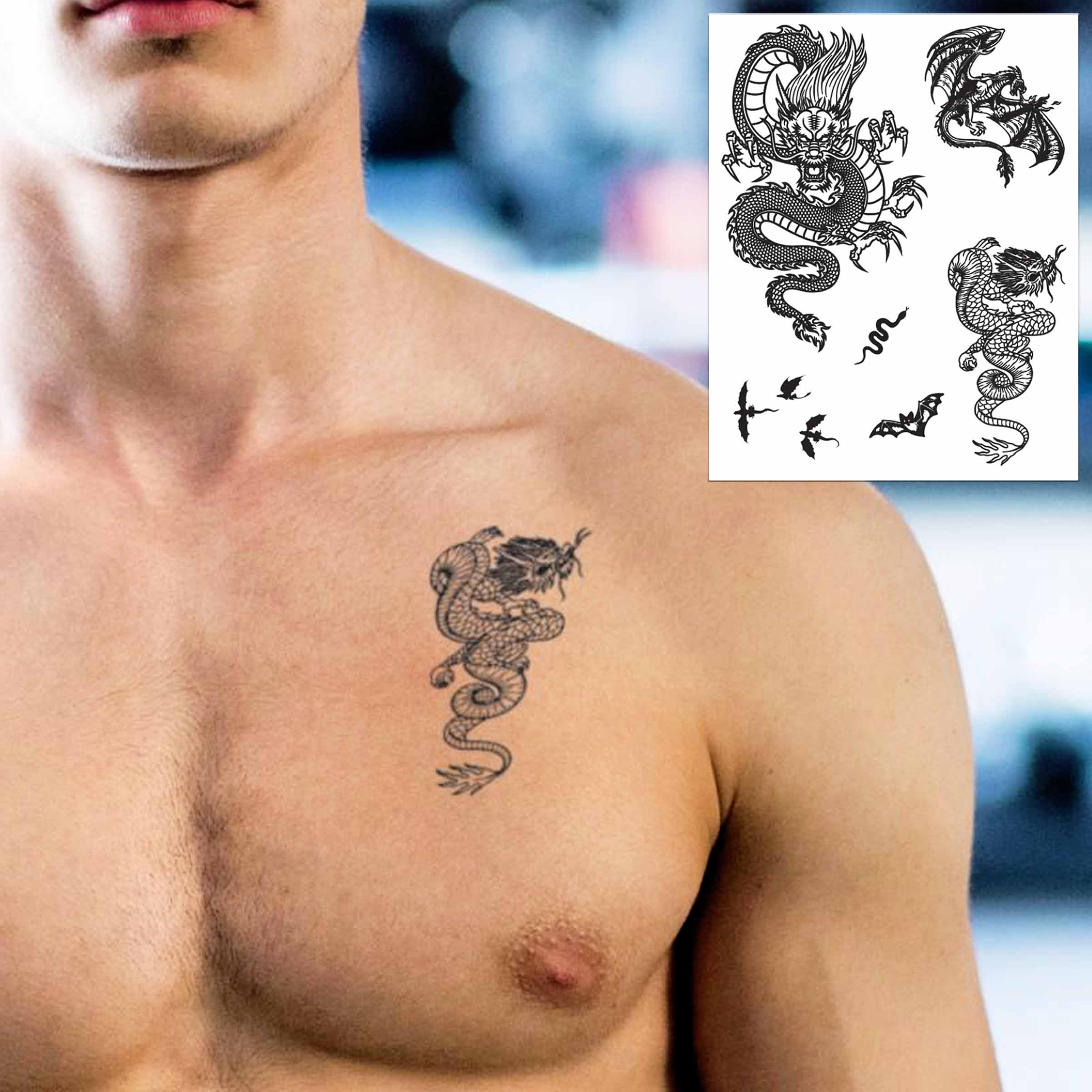 Double Dragon Semi-Permanent Tattoo. Lasts 1-2 weeks. Painless and easy to  apply. Organic ink. Browse more or create your own., Inkbox™