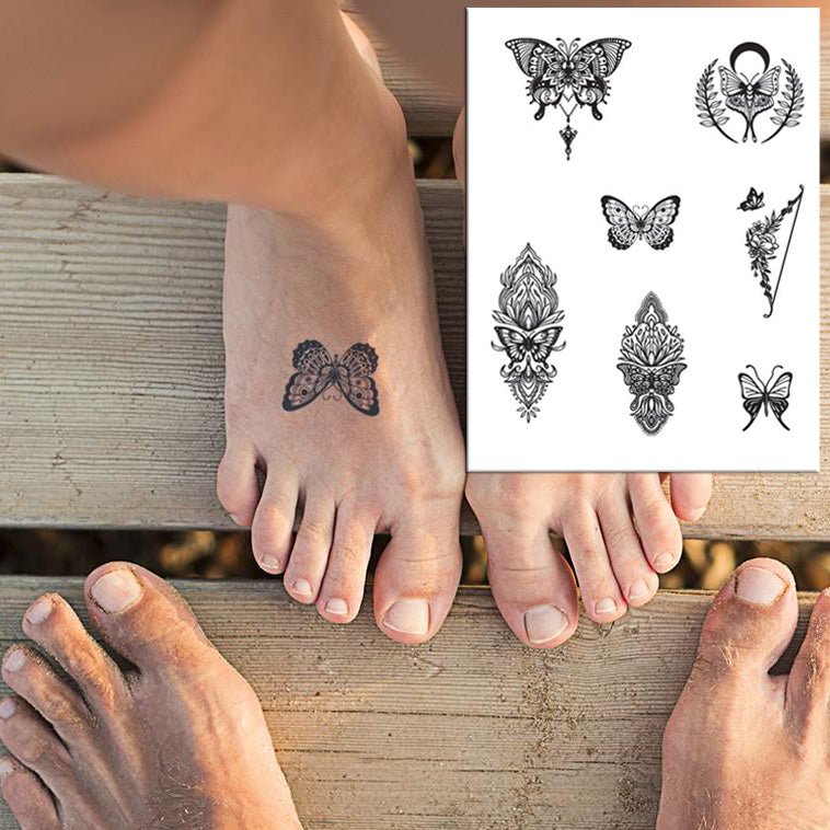 10 Pcs Original Wing Tattoo Stickers Waterproof Female Long Lasting Leg  Tattoo Dark Black : Amazon.ca: Beauty & Personal Care